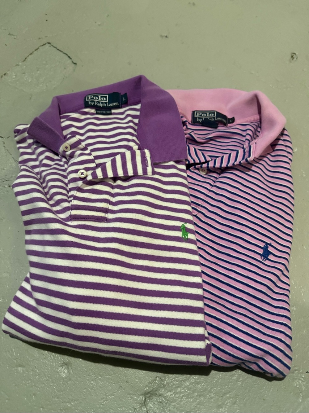2 True Vintage Polo by Ralph Lauren Polo Shirts Size Large 100% Cotton
